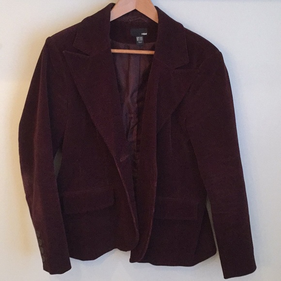 H&M Jackets & Blazers - H&M Deep eggplant corduroy blazer